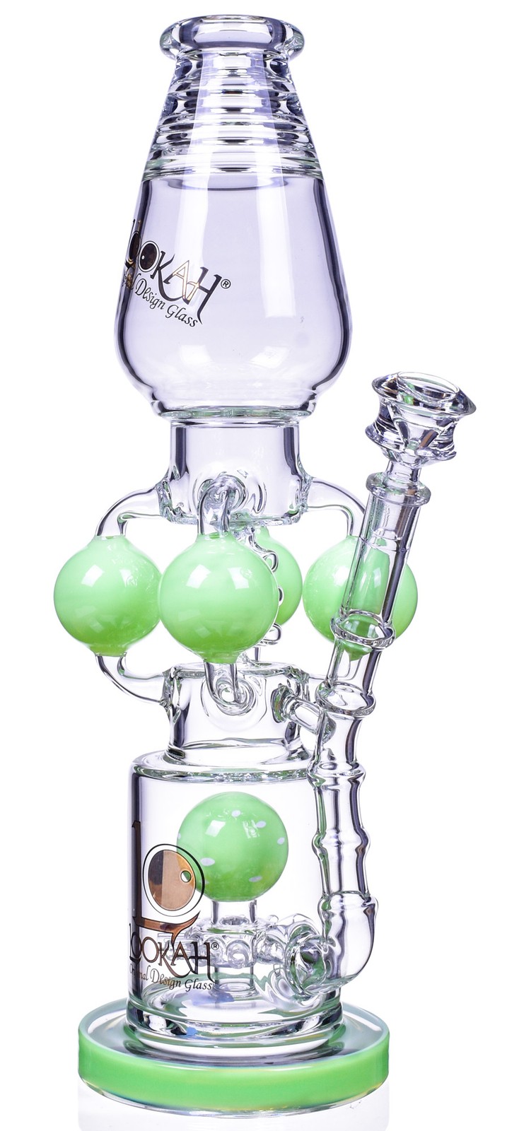 THICK 17&Prime; QUAD Chamber BIG Bong Lookah® Glass Water Pipe TALL Hookah GREEN *USA*