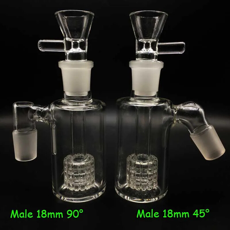 4.7&Prime; Matrix Glass Ash Catcher 14mm 90° Pyrex for Smoking Bong Bubbler &14mm Bowl