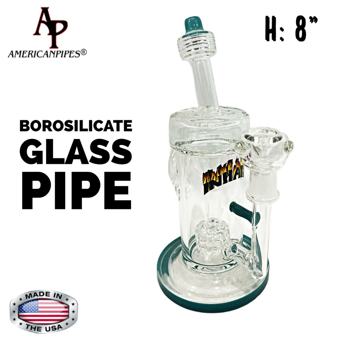 INHALE®️ 8” GLASSPIPE & 12.5&Prime; GLASSPIPE, SET OF TWO. made in USA