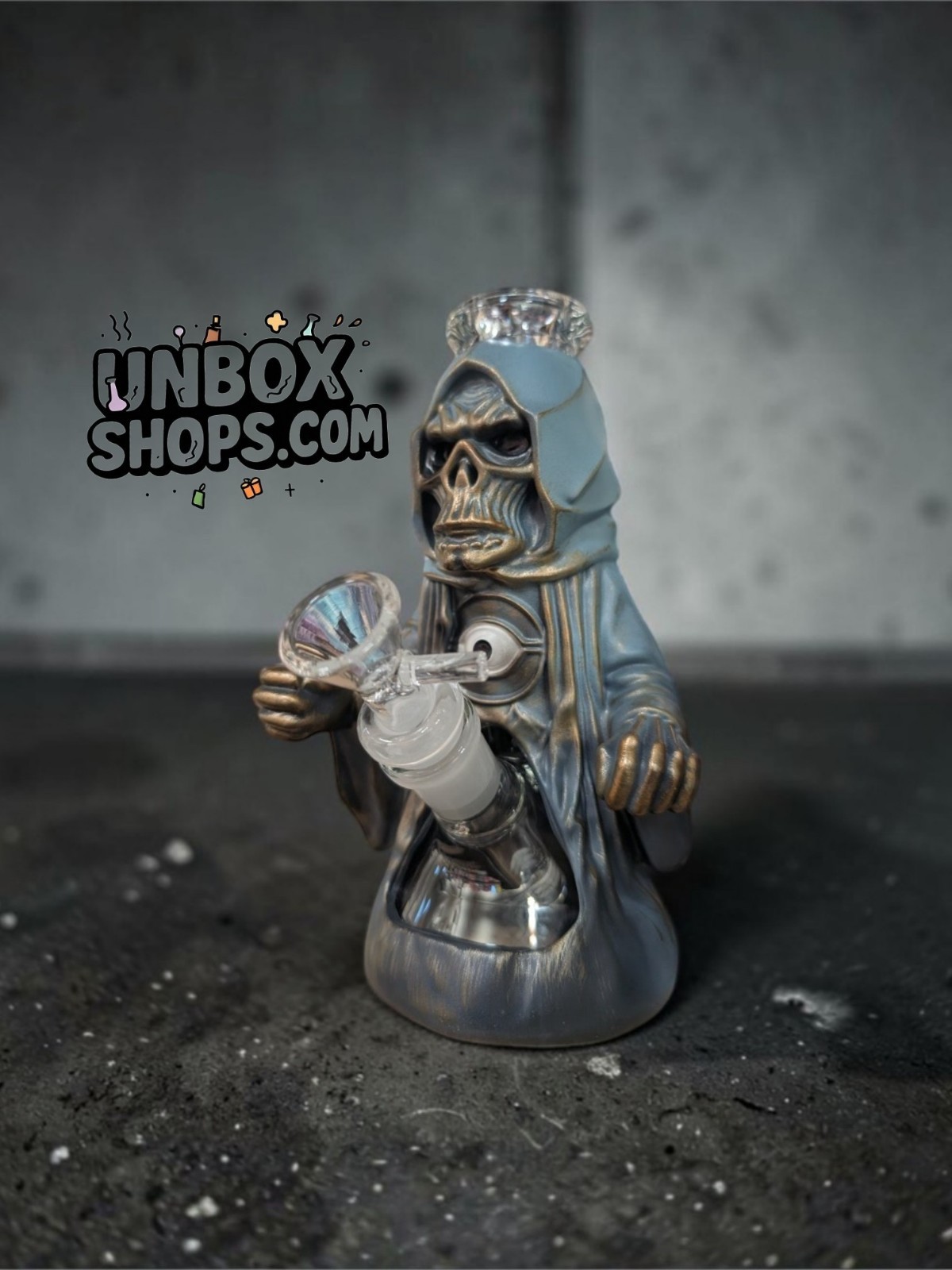 7&Prime; Skull Design Water Pipe With Tool High Quality Details And Durable V33