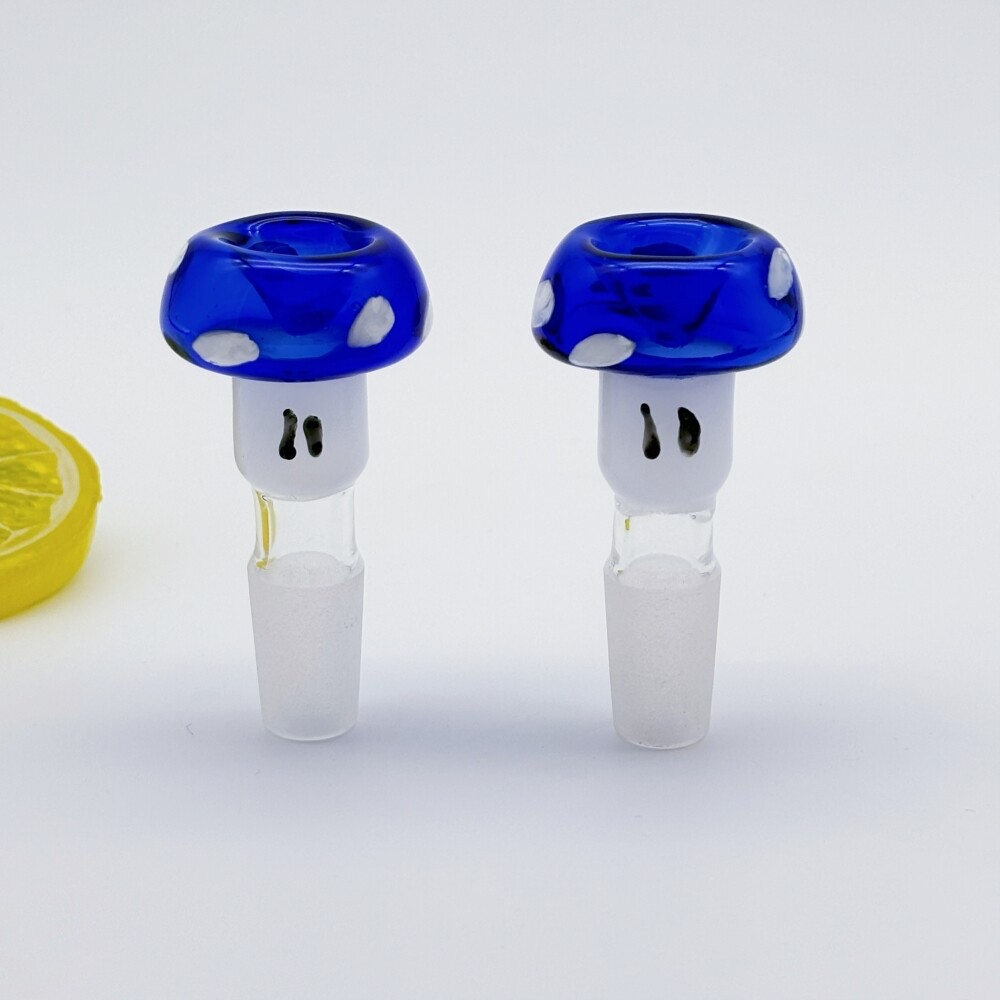 2pcs Glass 14MM Male Mushroom Bowl Smoking Slide Tobacco Bong Water Pipe Jiont
