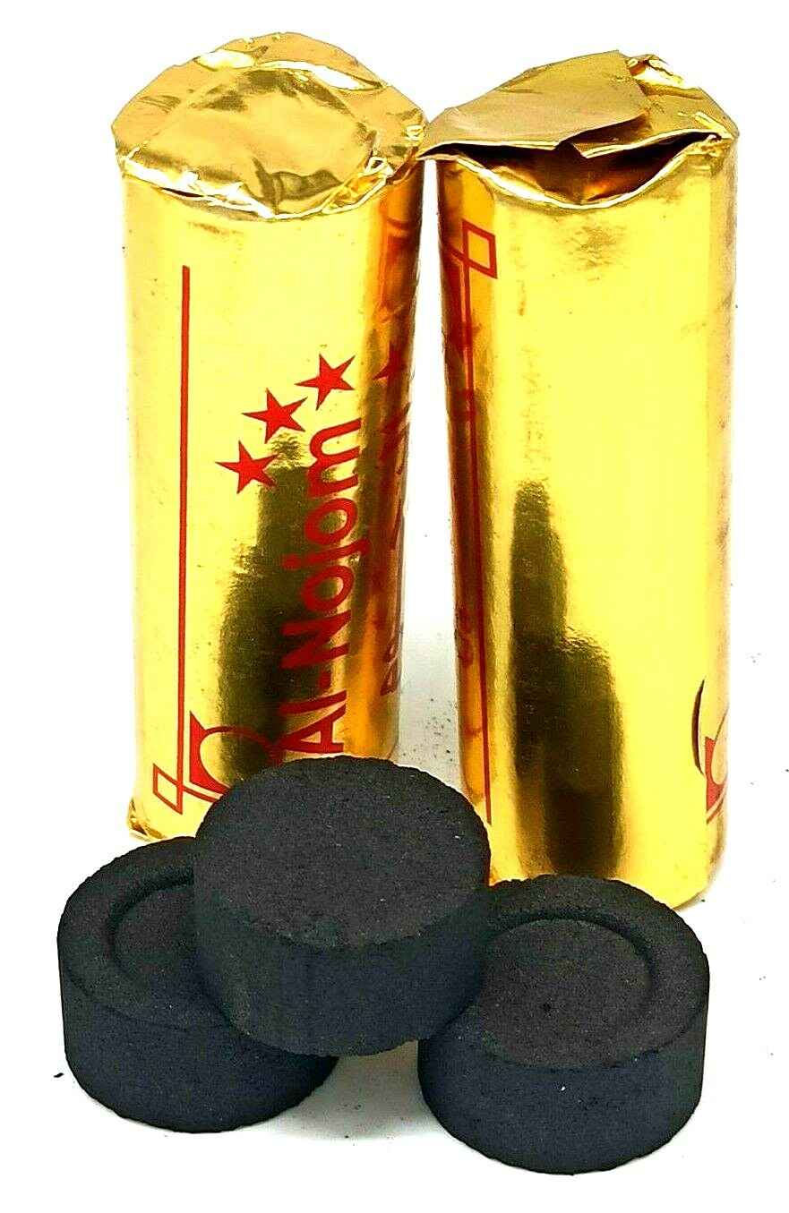 Round Charcoal Tablets For Incense And Hookah Shisha Quick Ignition 4 Rolls