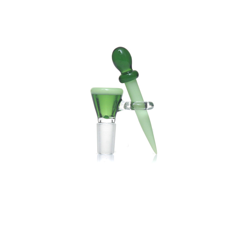 Slide Bowl For Bong 14mm Male COLORED GLASS