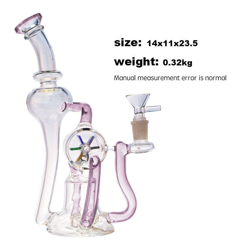 9inch Glass Windmill Spin Bong Quality Tobacco Smoking Water Pipe Hookah Bubbler