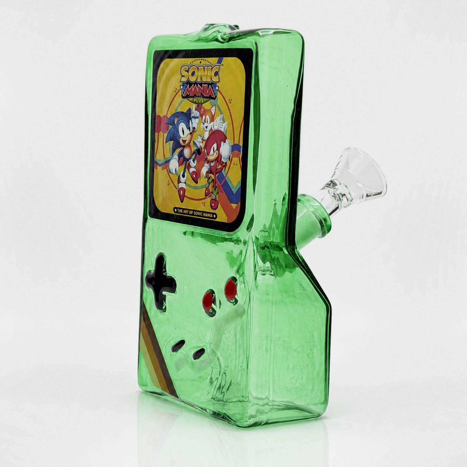 6&Prime; Green Retro Handheld Game Console Glass Bong Water Pipe Smoking Tobacco Bowl