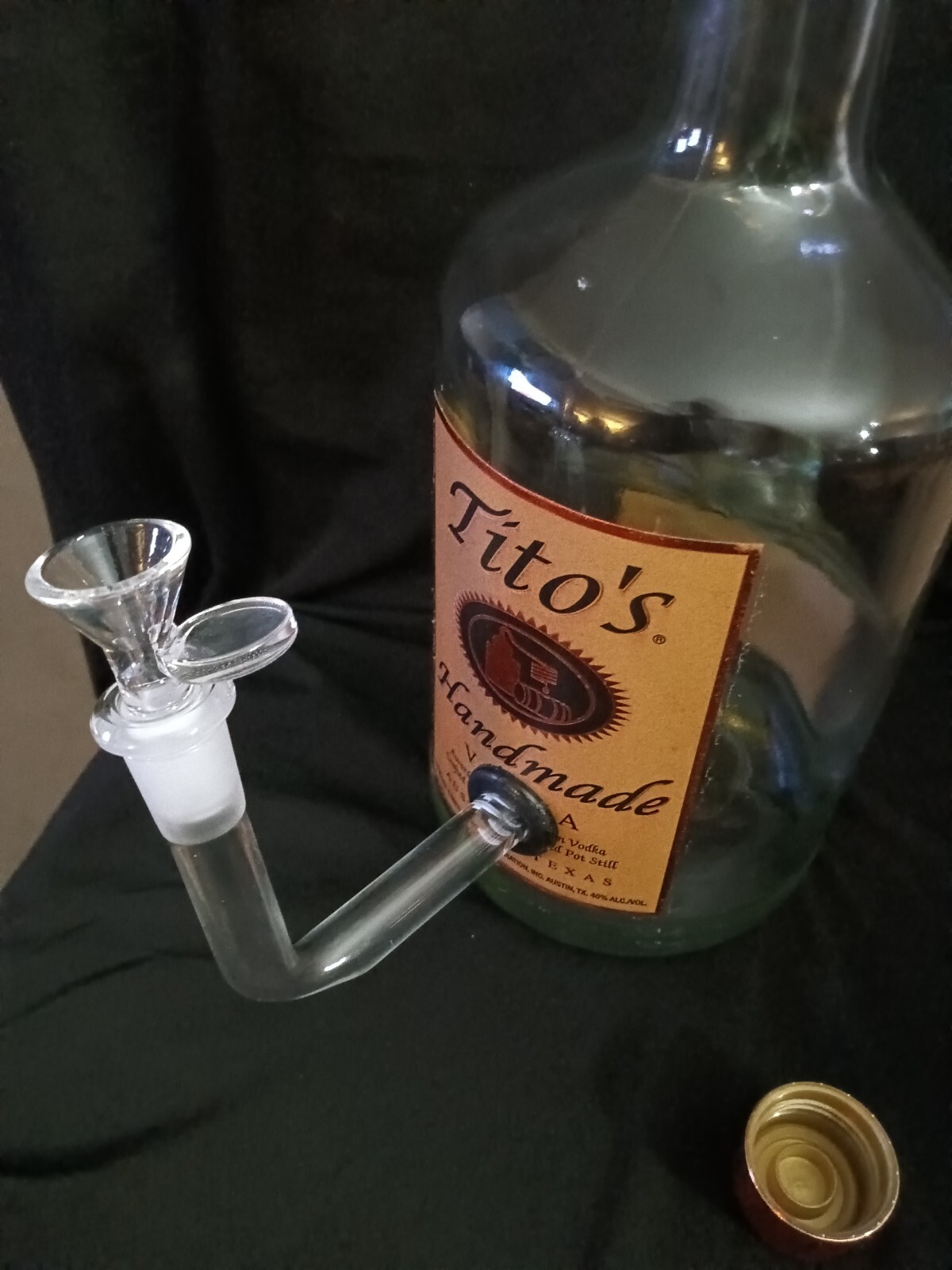 Homemade Large Tito’s Vodka Bong Lamp Hookah Pipe Glass Pipe Tobacco Pipe