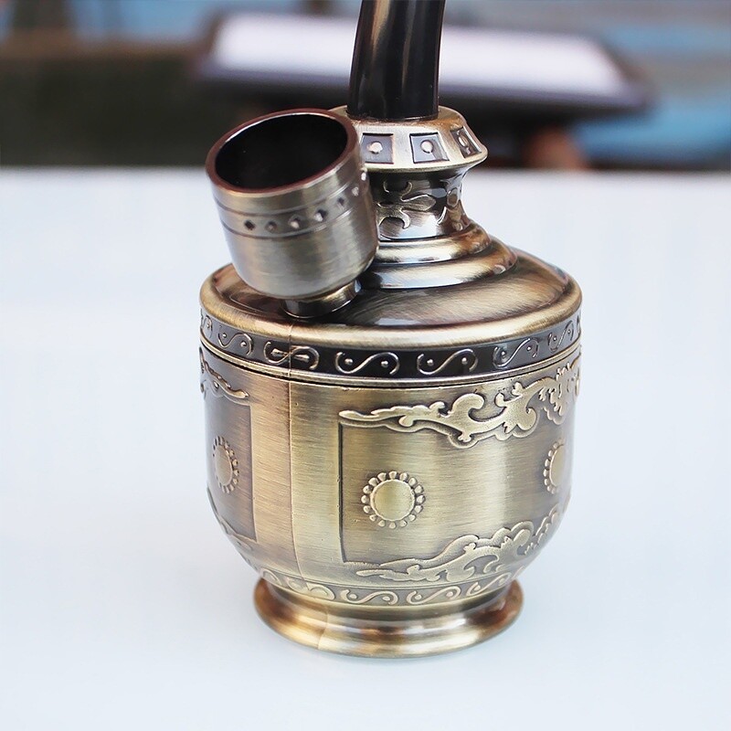 Mini Bong Herb Smoke Pipe Tobacco Smoke Hookah Shisha Nargila Bronze Chic