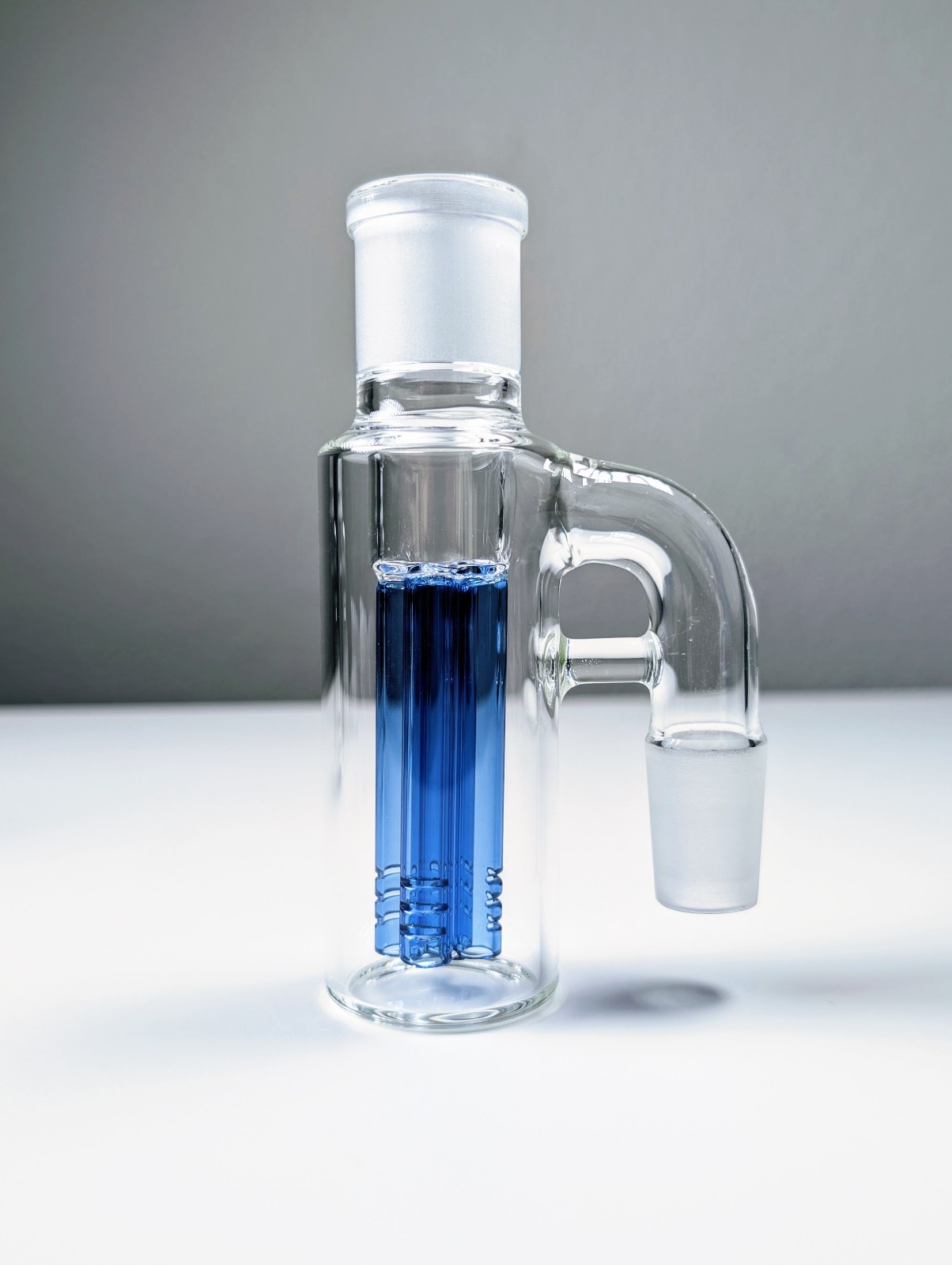 Premium Thick 18mm 90° Blue Quad Tree Perc Ash Catcher Tobacco Water Pipe Bong
