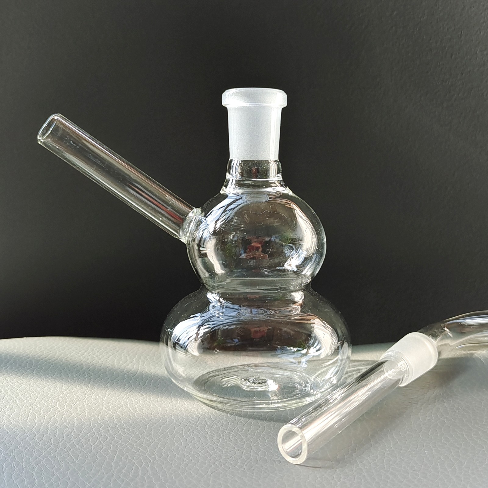 MINI 4&Prime; Gourd Glass Bong Portable Hookah Water Pipe Smoking Bubbler W/14mm Bowl