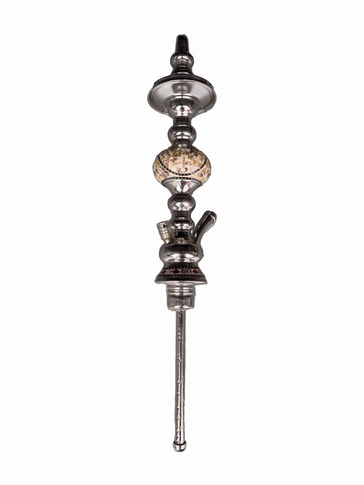 Khalil Mamoon Hookah Stem Only Silver Mosaic Inlay Ball Egyptian New No Base
