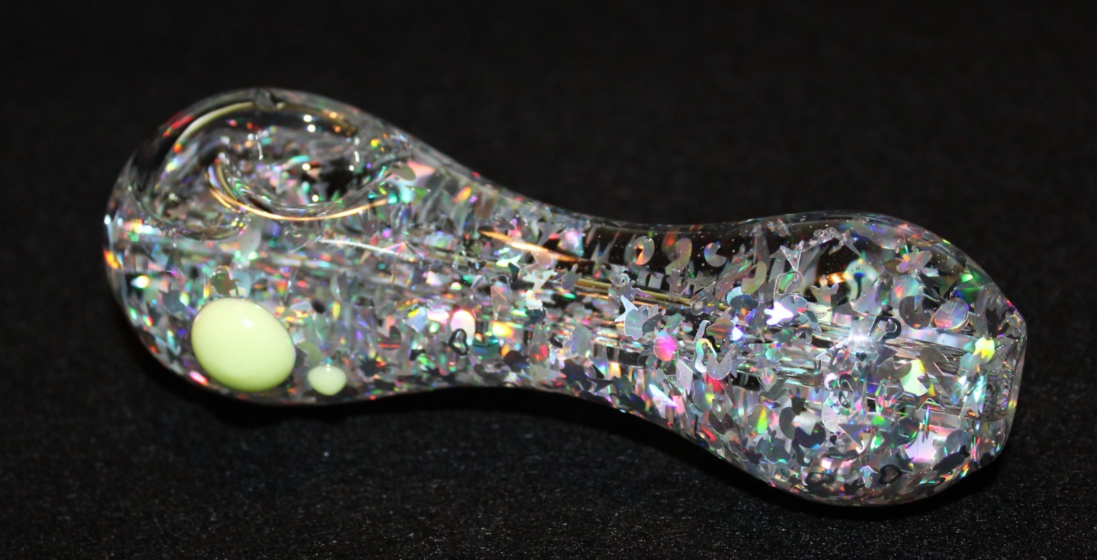 5&Prime; STARDUST FREEZE Glass Tobacco Smoking Pipe – Holographic Confetti – Accents