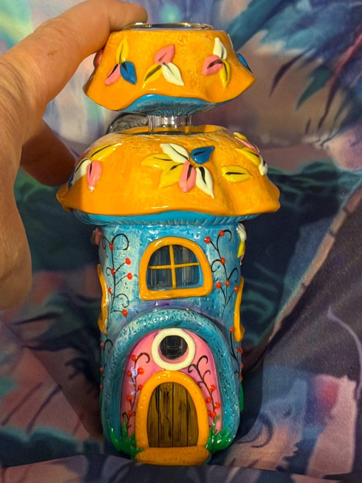 3D Bubbler Bong Glow In Dark Mushroom Design Phoenix Star Collection Water Pipe