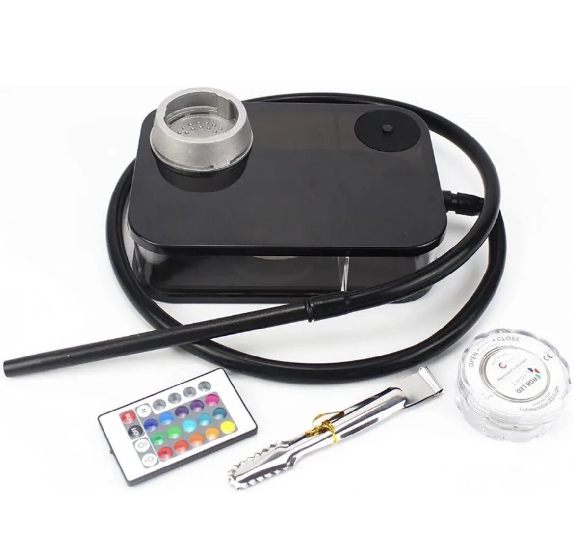 Portable Hookah Complete Set W/ LED Light Square Box Shisha Nargila