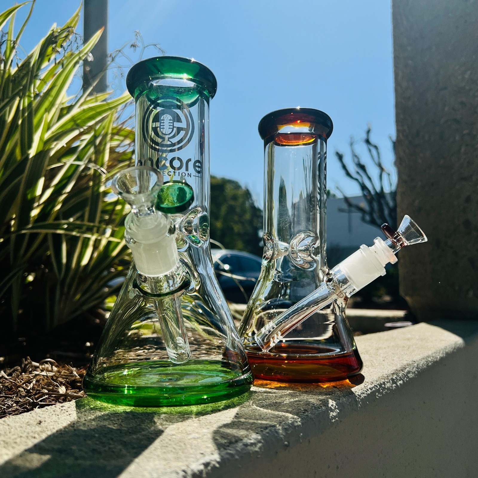 8&Prime; 50×7 50mm Assort Color Lip Base Glass Bong Super Thick Beaker Tobacco Hookah