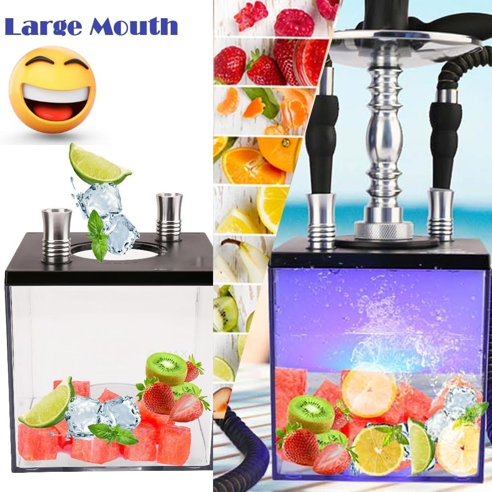 Upgraded Large Opening Design 2 Hose Hookah Set with Travel Bag and Cleaning …