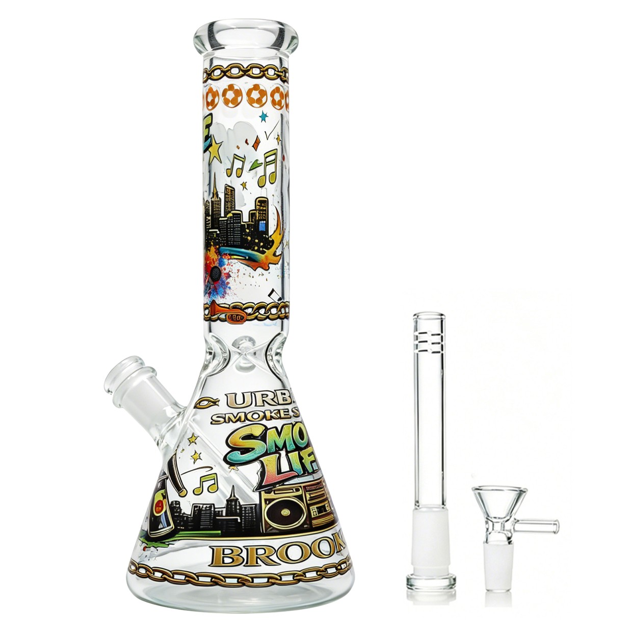Football 10IN Glass Bong and Water Pipes Smoking Beaker Bongs &14mm bowl Hookah