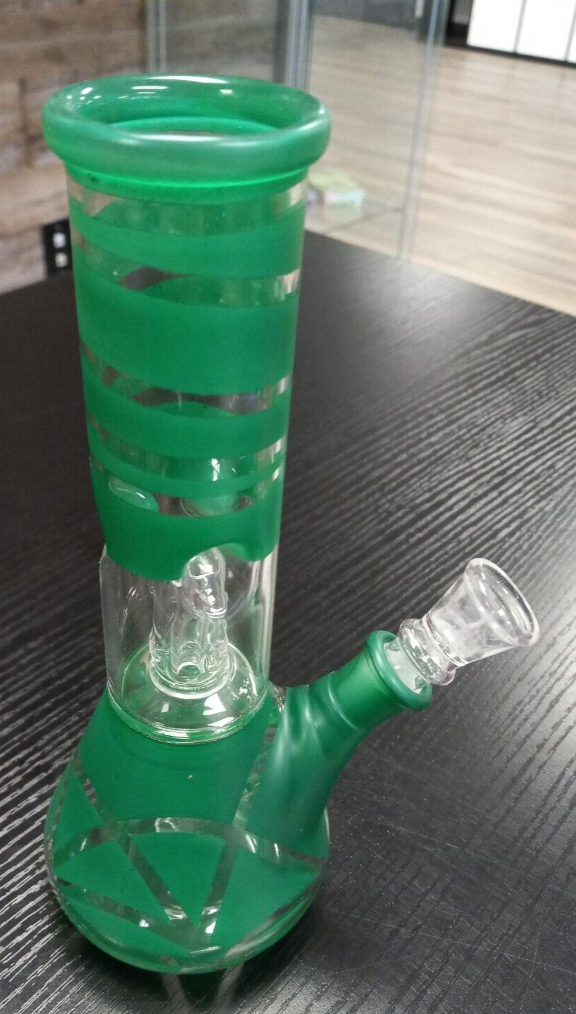 😍8&Prime; ART COLORED GLASS WATER PIPE WITH PERCOLATOR😎COOL STRAIGHT NECK BONGS