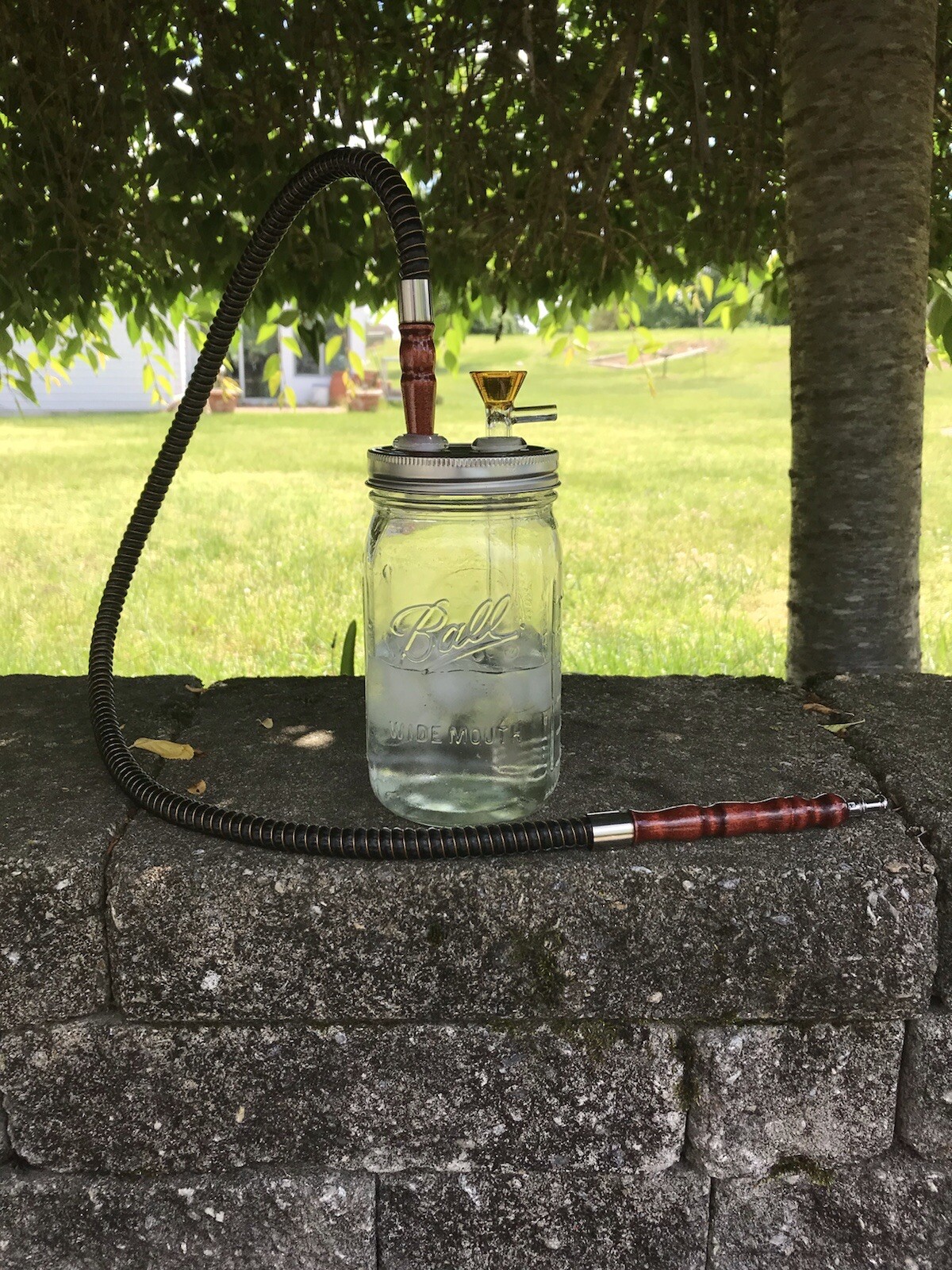 Showerhead Downstem Mason Jar Hookah 32oz 19/14mm Thick Bowl Bong Water Pipe