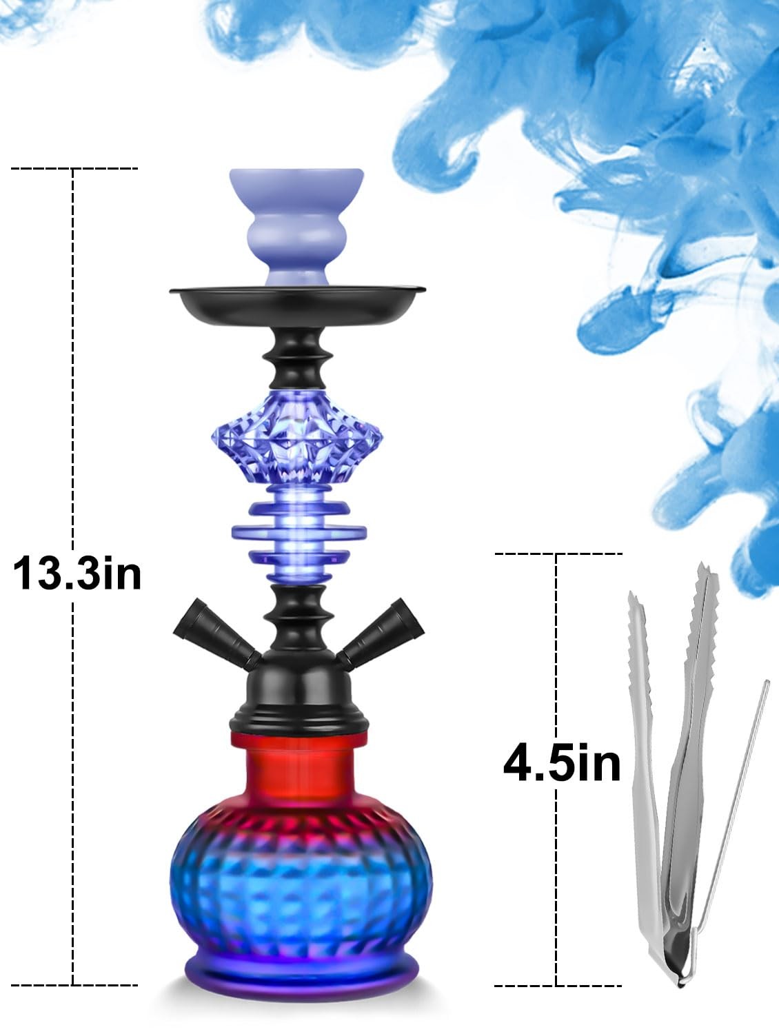 12 » Hookah Set 2 Hose Shisha With 2 Count (Pack of 1), Blue