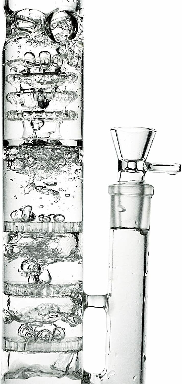16.5&Prime; Heavy Glass Bong Hookahs Honeycomb Percolator Water Pipe Bowl for Smoking