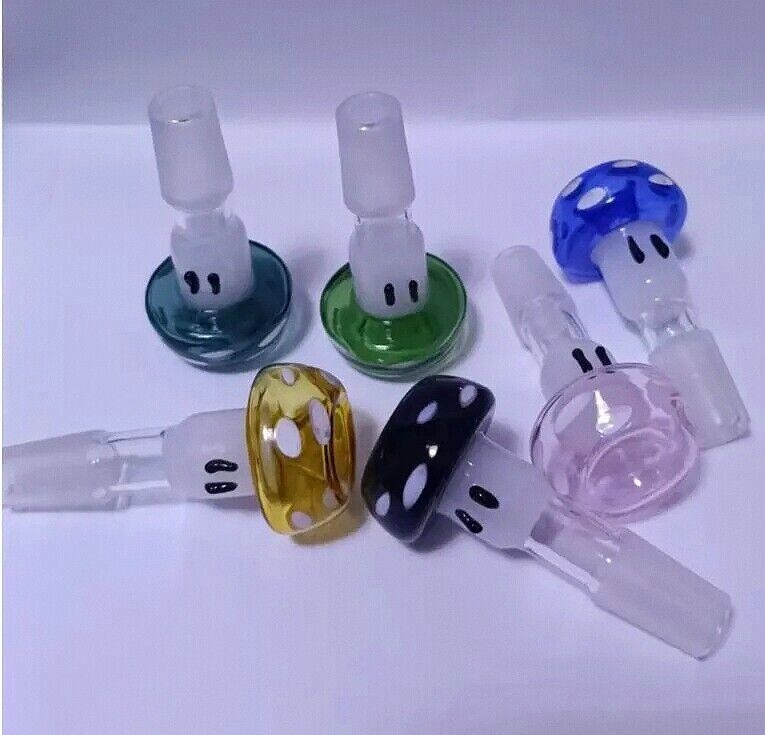 2pcs 14MM Male Smoking Slide Bowl Mushroom Heavy Glass Water Pipe Tobacco Bowls