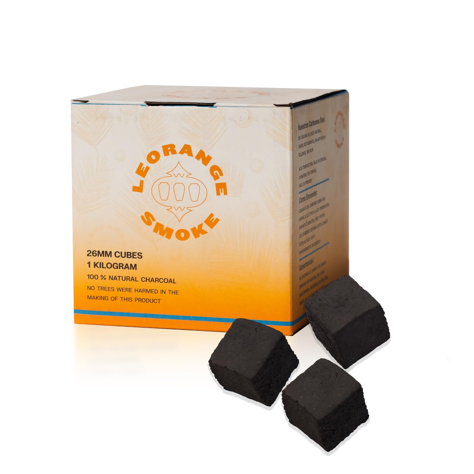 LeOrange Premium Coconut Hookah Charcoal (1KG, 26mm) – 100% Natural Coconut Shel
