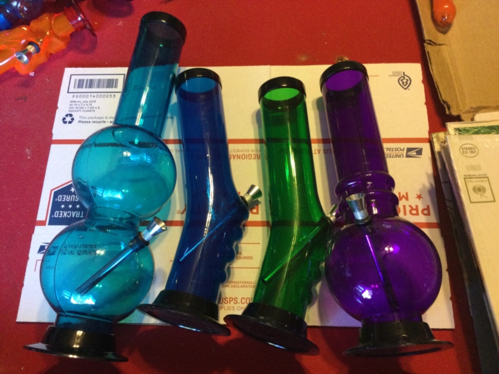2” Acrylic Water Pipe/Bubbler with Metal Bowl Free Shipping Choice of Color 