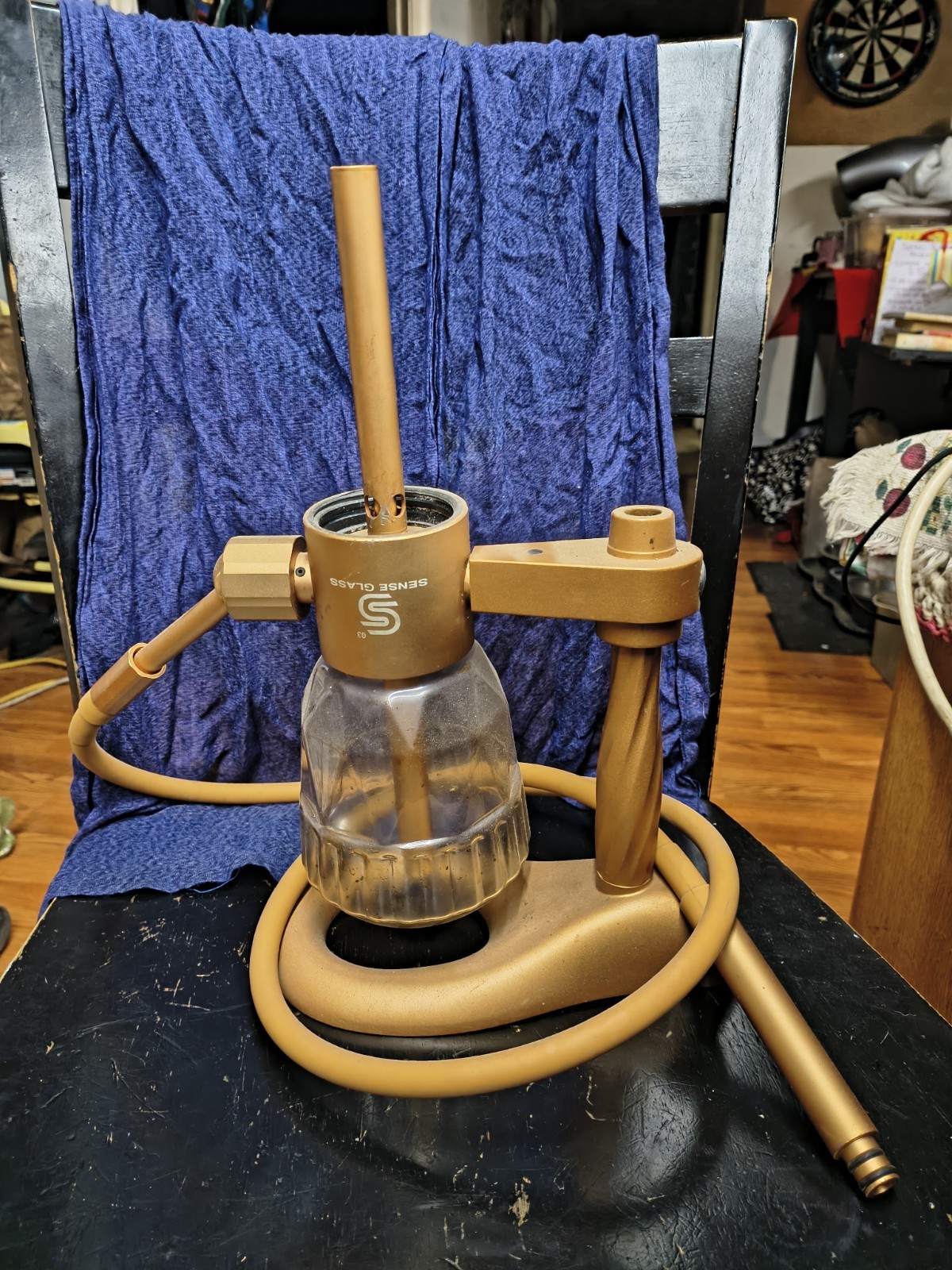 Sense Glass Hookah Gold Color Collectible Modern Glass Base Unique Design