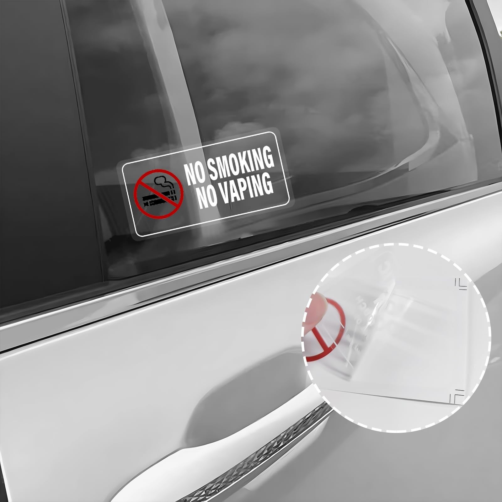 10 PCS No Smoking No Vaping Sticker, 4×2 Inches Waterproof Auto Cigarettes