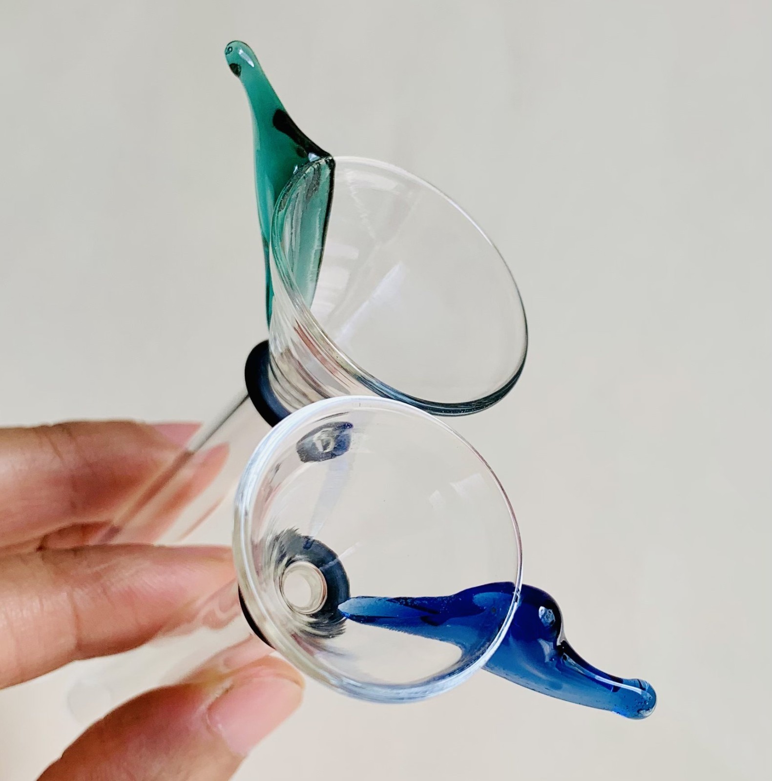 2 Pcs 75mm Glass Water Pipe Bowl Slider, Glass on Glass Standard Replacement