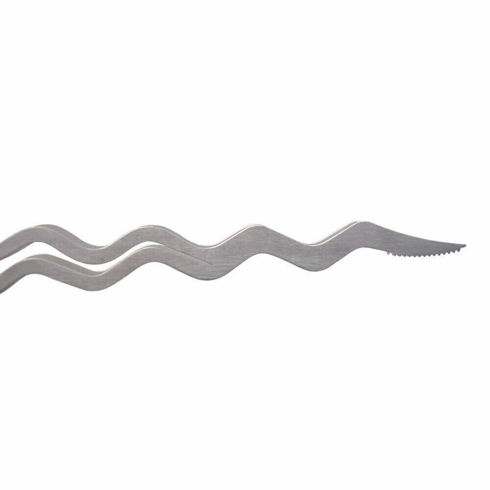 Stainless Steel Shisha Hookah Charcoal Tongs Tweezers Clips Snake Style 11.81 in