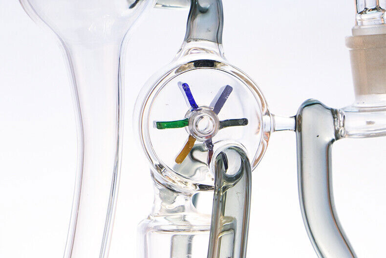 9inch Glass Windmill Spin Bong Quality Tobacco Smoking Water Pipe Hookah Bubbler