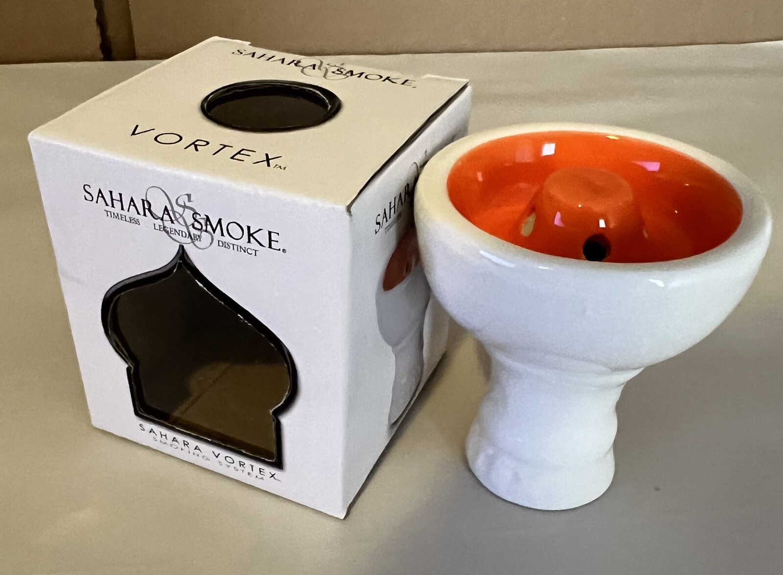 NEW WHITE ORANGE Vortex Hookah Bowl Shisha Head Smoking Accessory for Pipes