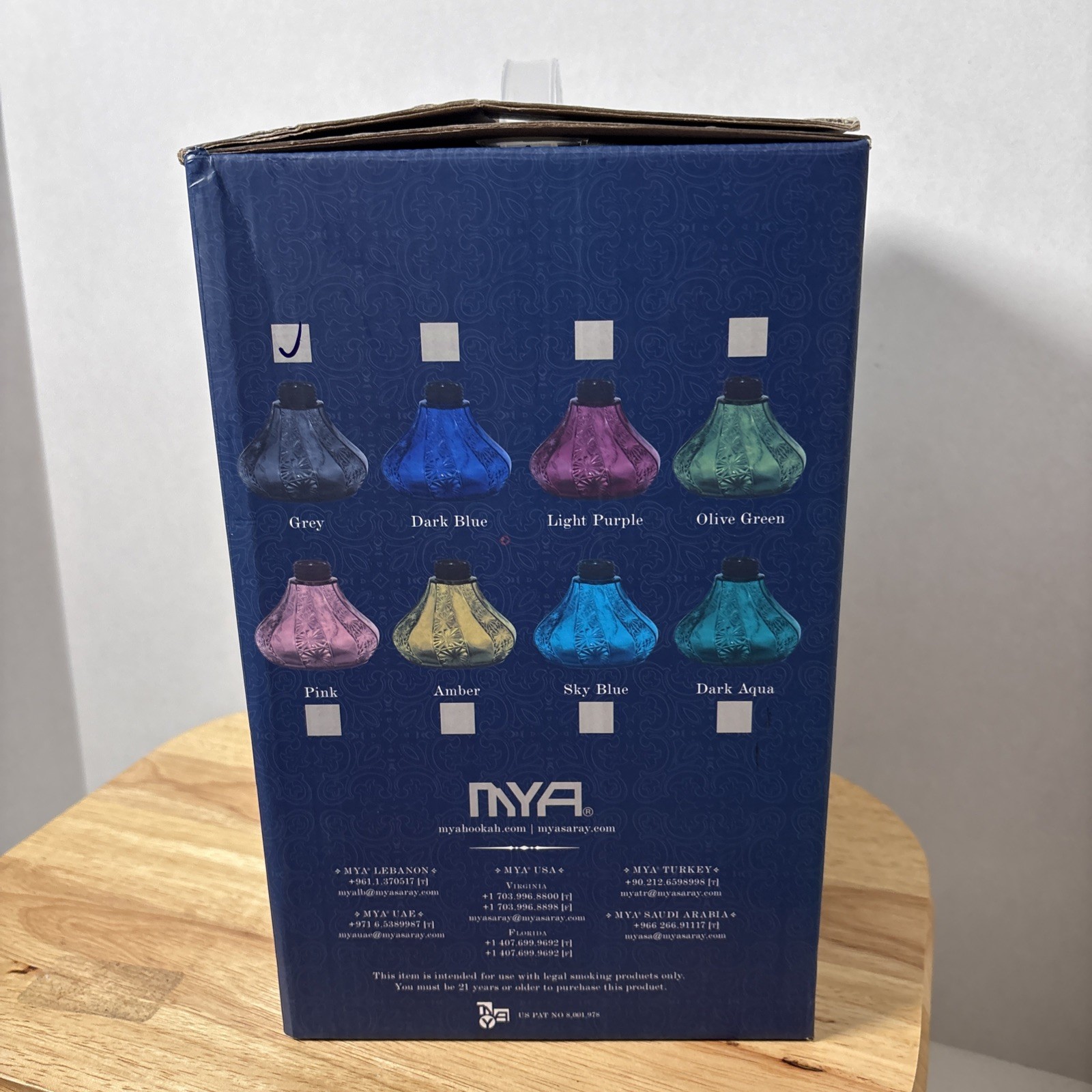 Mya Fedora 14&Prime; Portable Hookah Set Small Shisha Water Pipe Tobacciana Cigar NEW