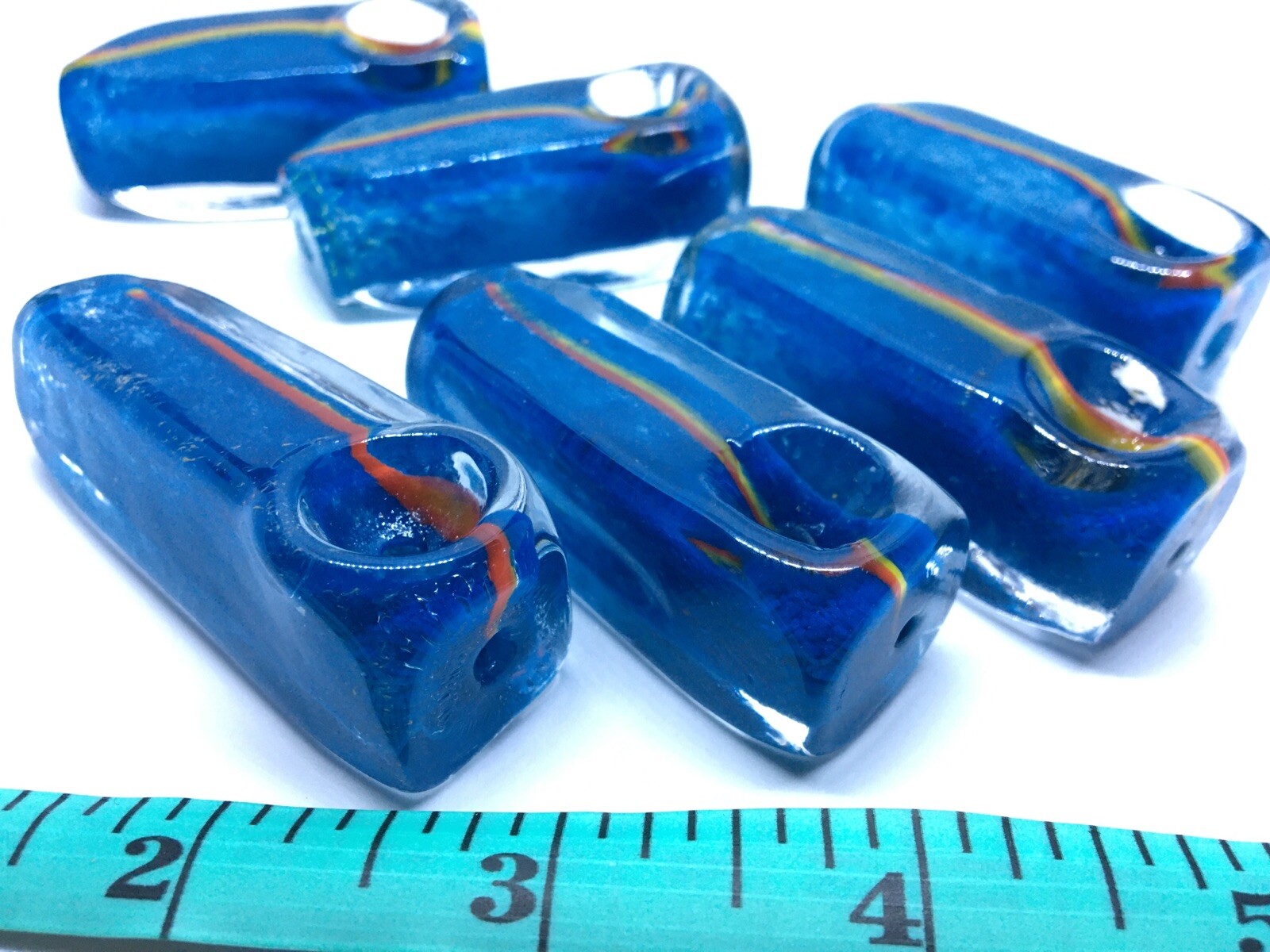 CIG PACK SQUARE POCKET HEAVY MINI USA HAND PIPE 3” CUBE TUBE BLOWN GLASS TOBACCO