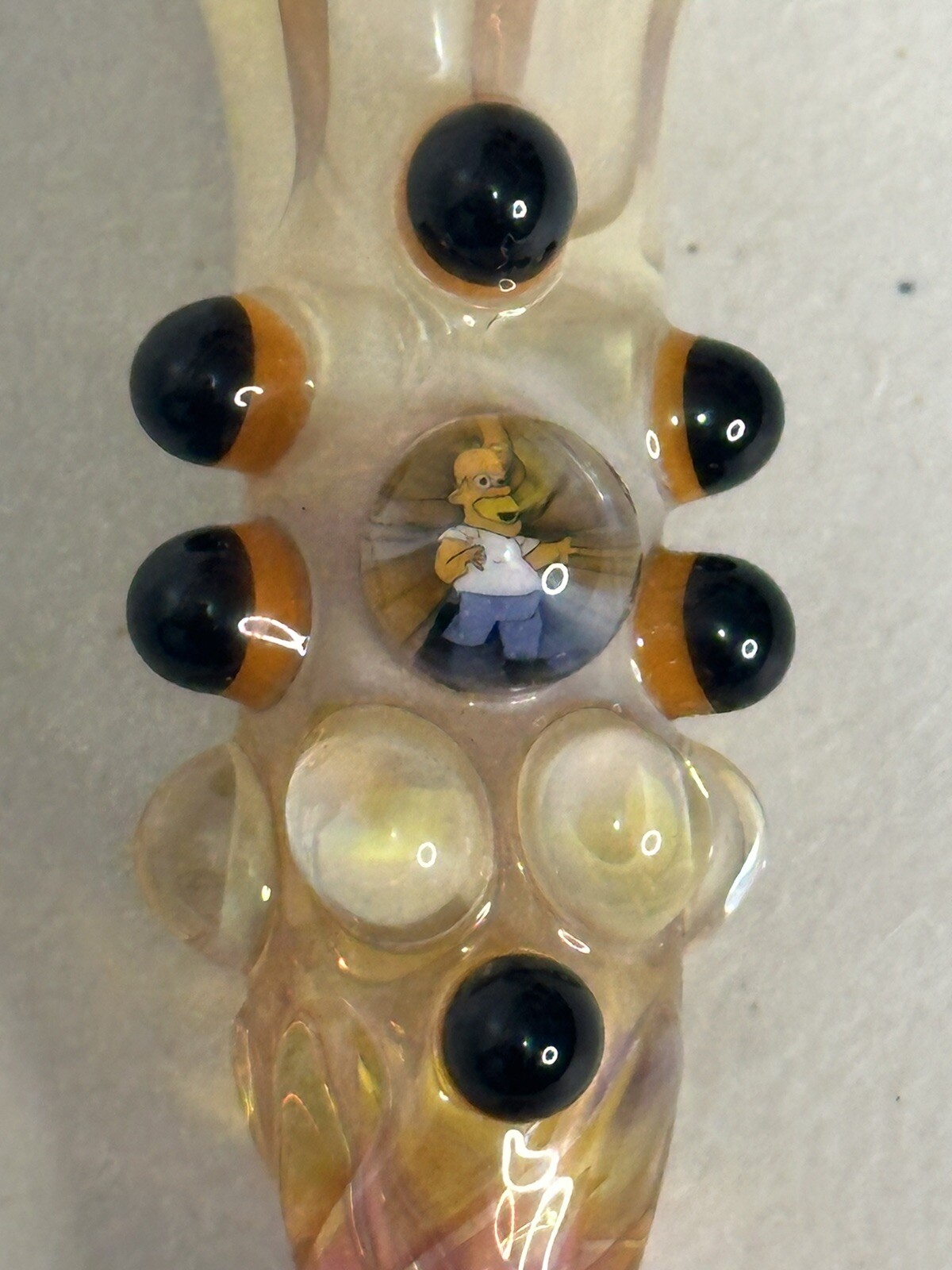 Vintage 3 1/2” The Simpsons Homer Glass Chillum Bowl Hand Pipe Millie *RARE*