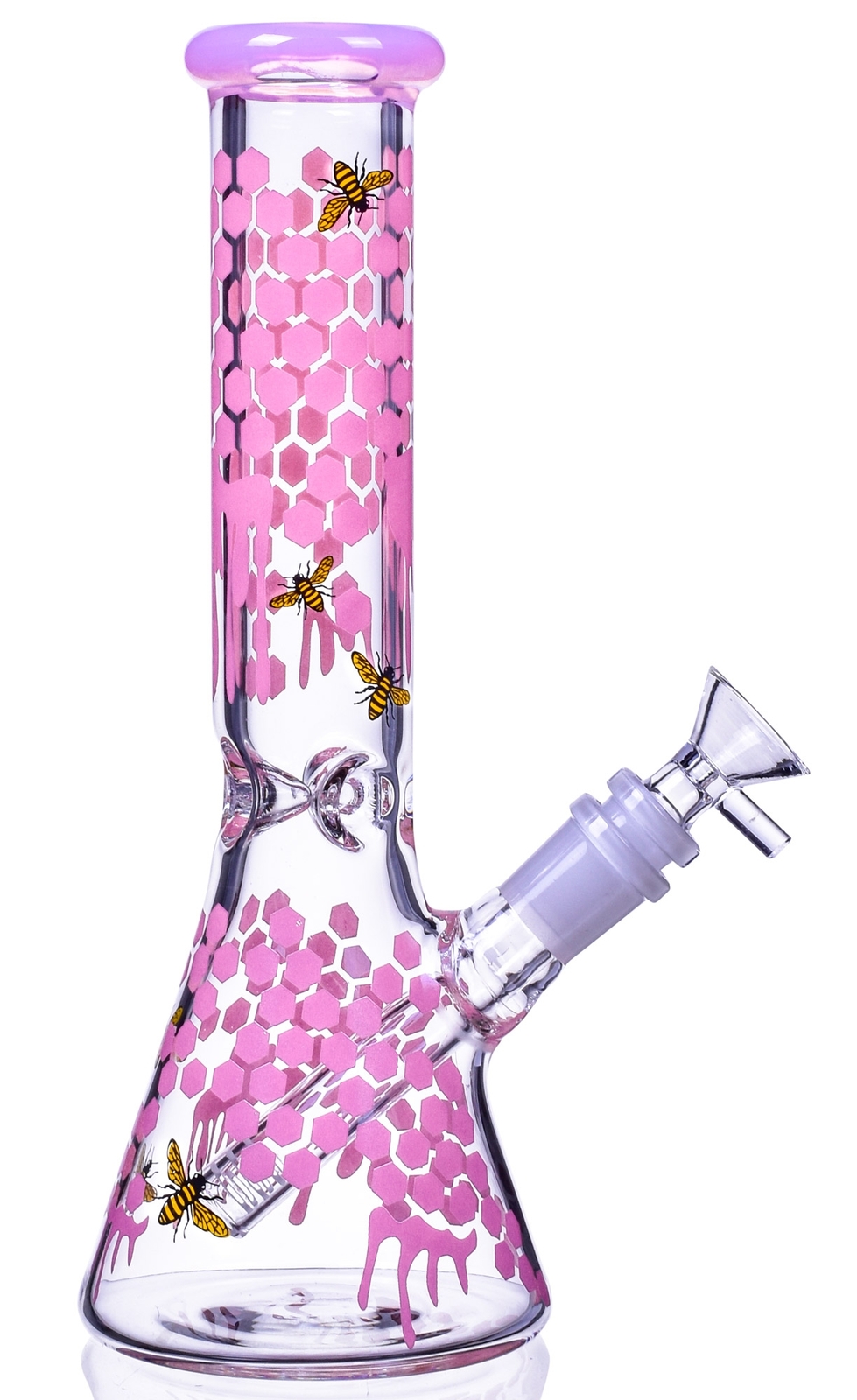 THICK 10&Prime; Honeycomb BEAKER Bong PINK Pipe CUTE Glass Water Pipe HOOKAH *USA*