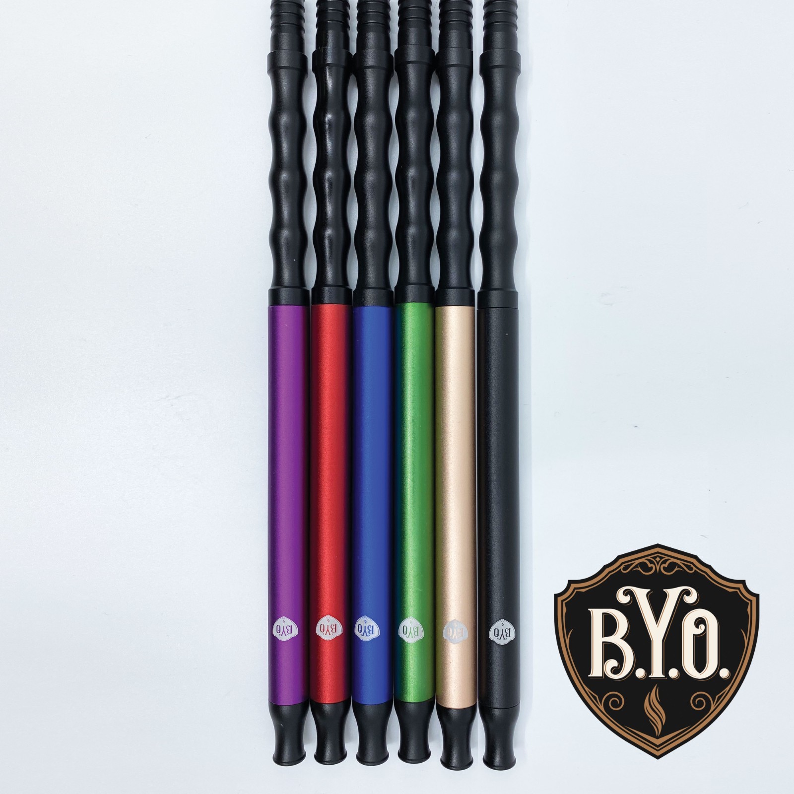 BYO Hookah Purple Aluminum Silicone Hose with Spring Guard B.Y.O. SALE