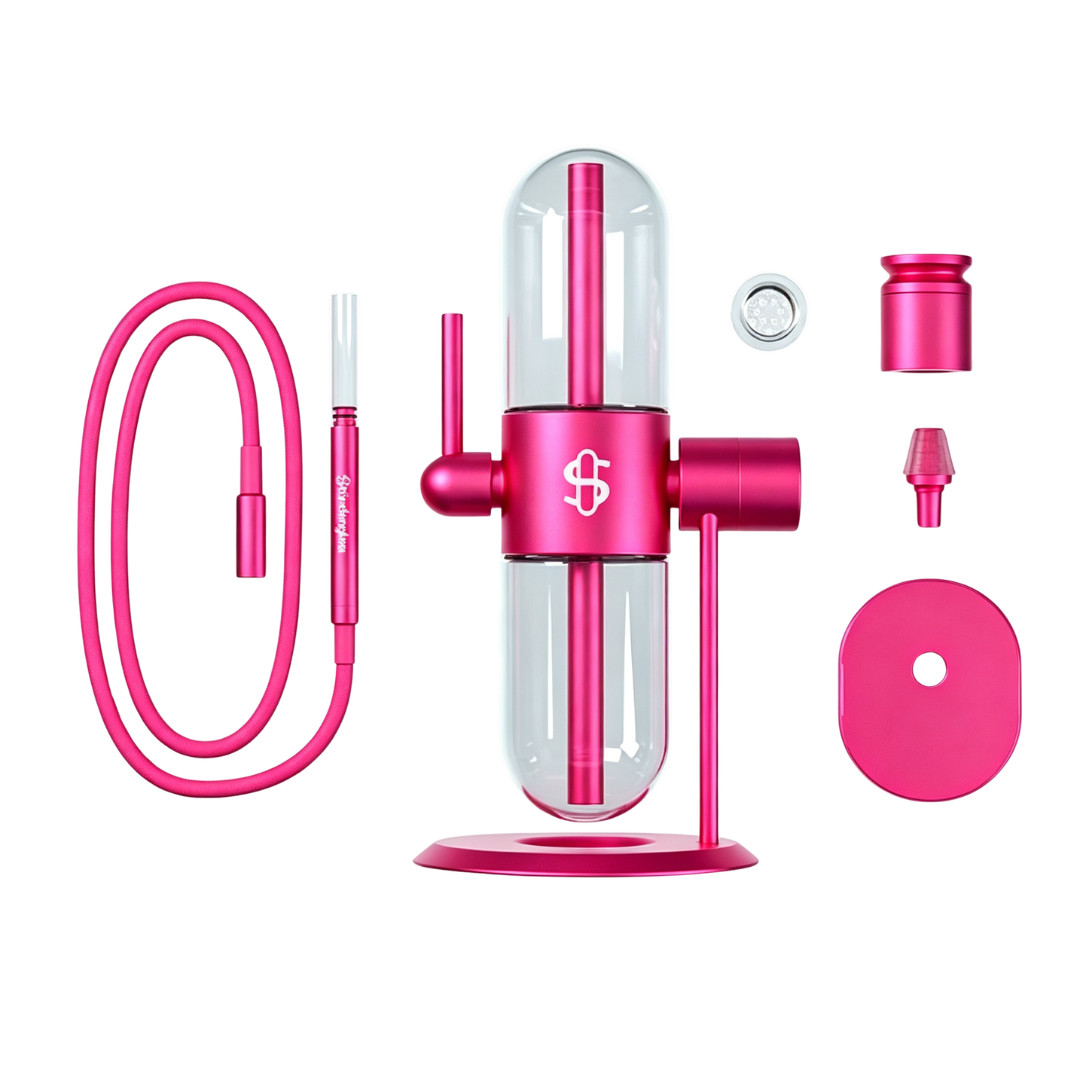 Gravity Hookah Glass Bong Water Pipe 360 Rotating Gravity Bong – Pink