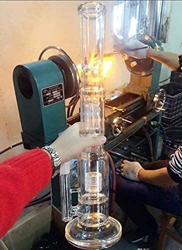 17&Prime; Glass Bong Perc Bong Glass Smoking Water Pipe Birdcage Hookahs Big Bongs US