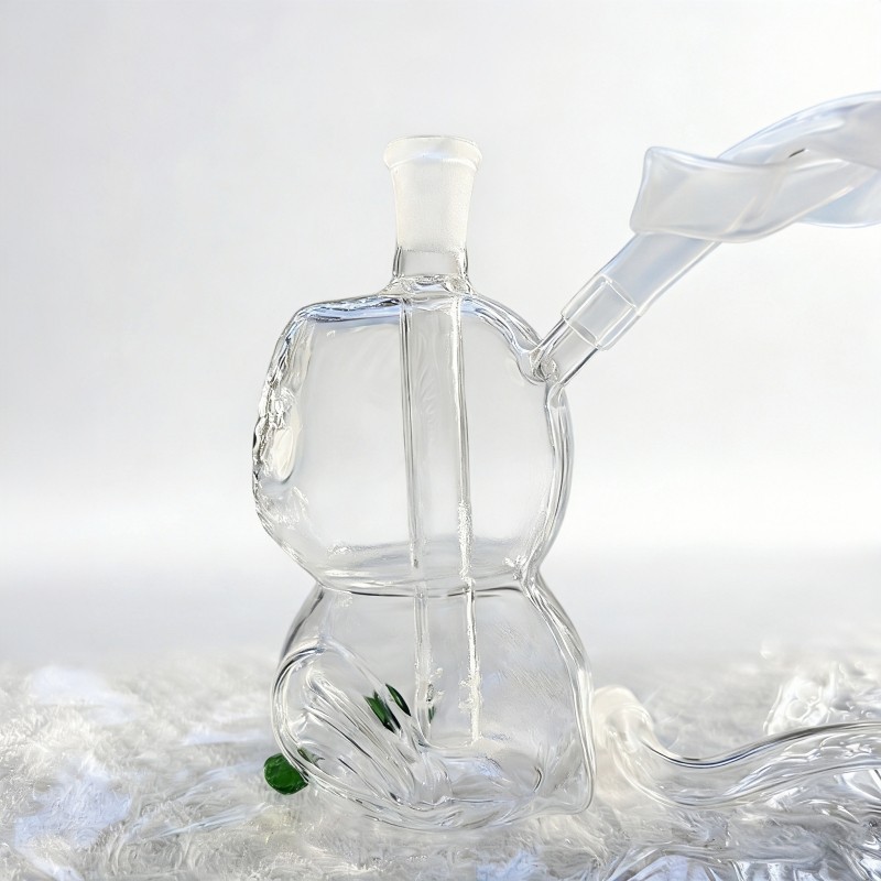 4&Prime; Cute Owl Mini Glass Bong Portable Tobacco Smoking Pipe w/10mm bowl +hose