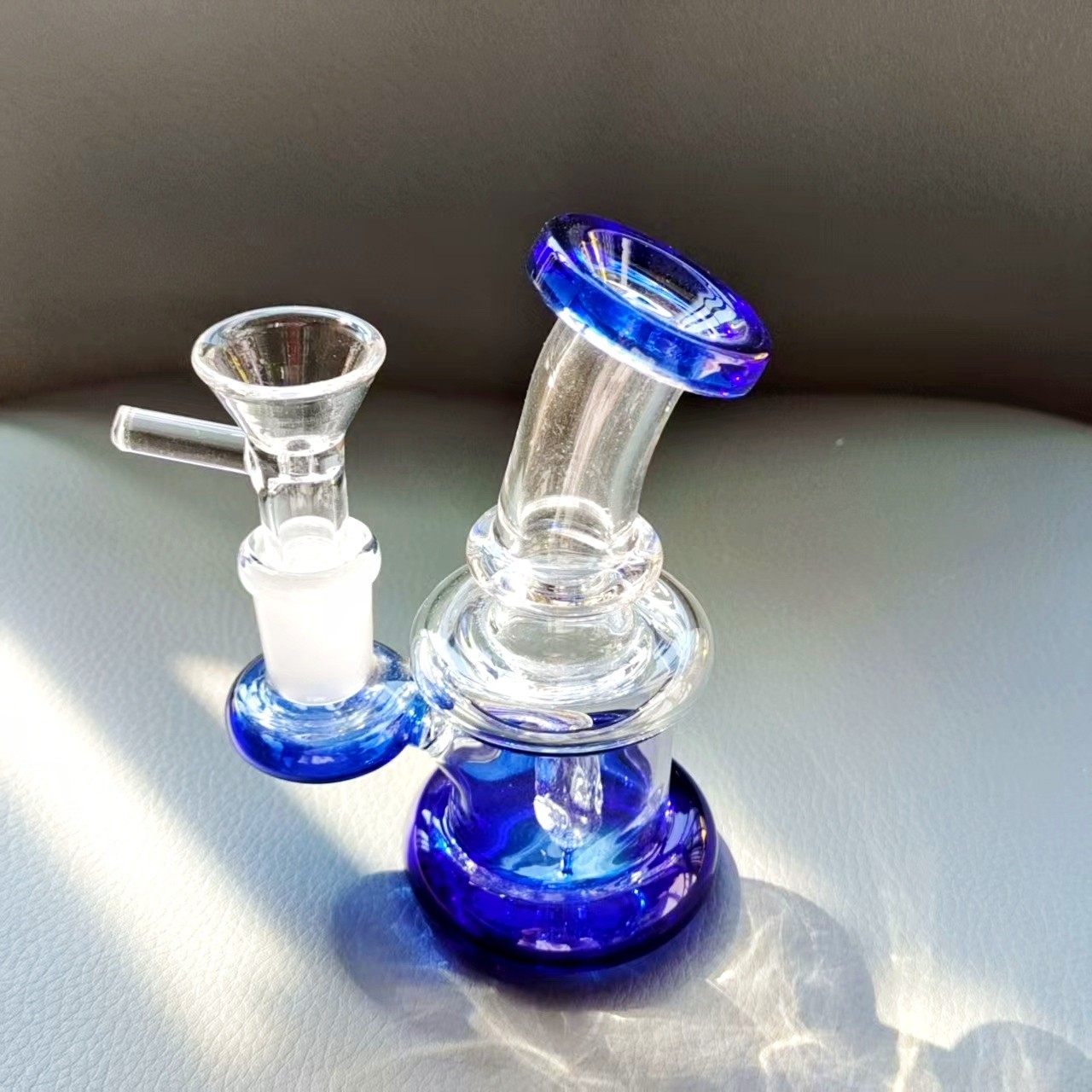 4&Prime; Mini THICK Pyrex Glass Bong Diffused Perc Smoking Water Pipe Hookah Bubbler