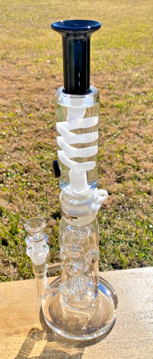 NICE 15&Prime; Phoenix Star Freezable Glycerin Coil Honeycomb Jet Perc Water Pipe Bong