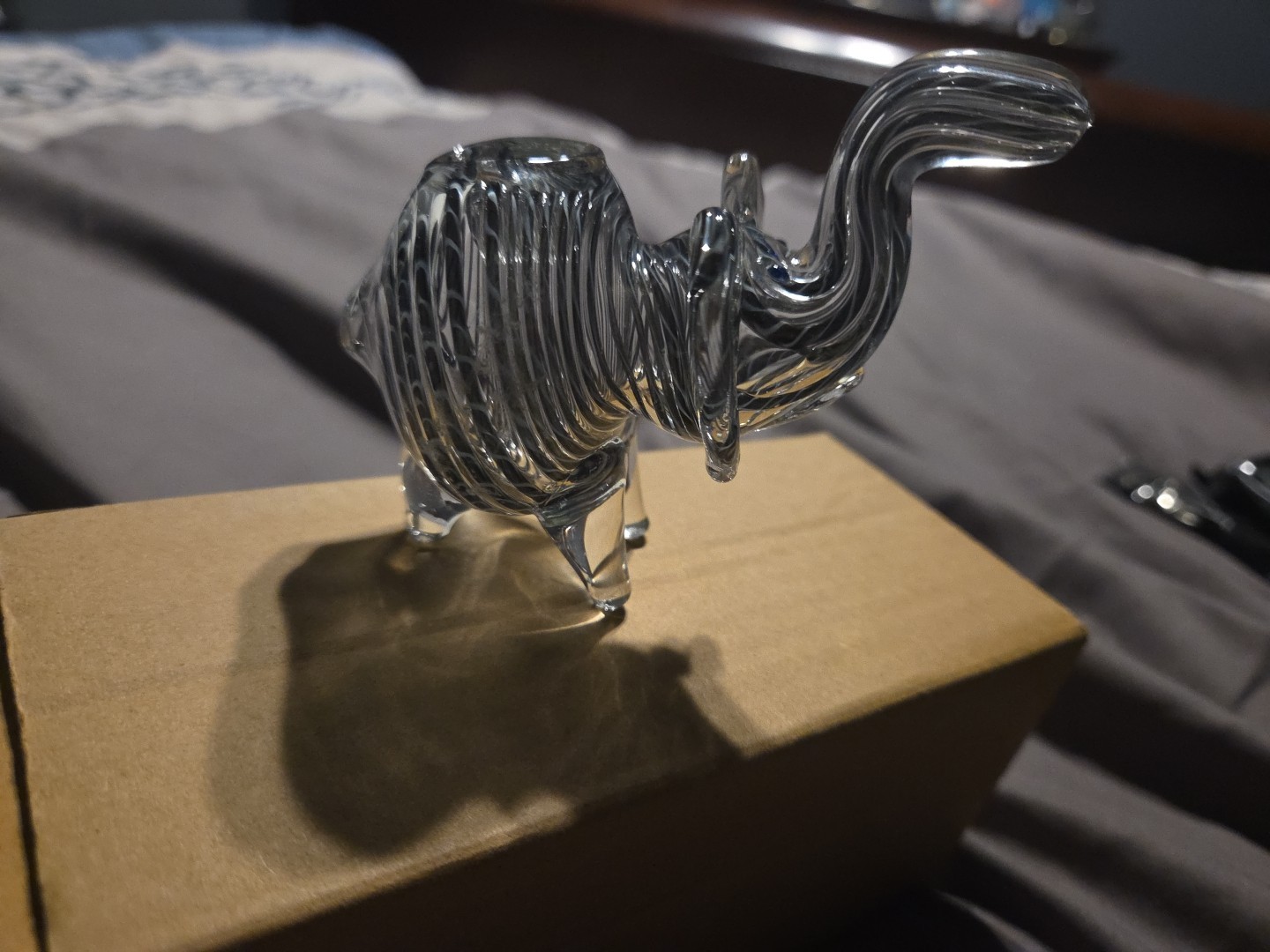 Glass Elephant Hookah Attachment No Box Not Used Amazing Price