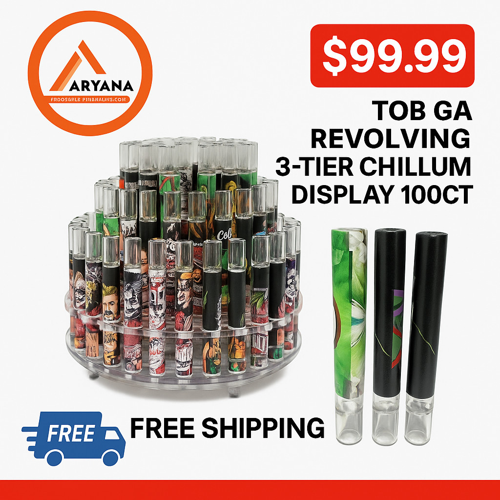 Revolving 3-Tier Chillum Display 100CT – Only $99.99 – FREE SHIPPING