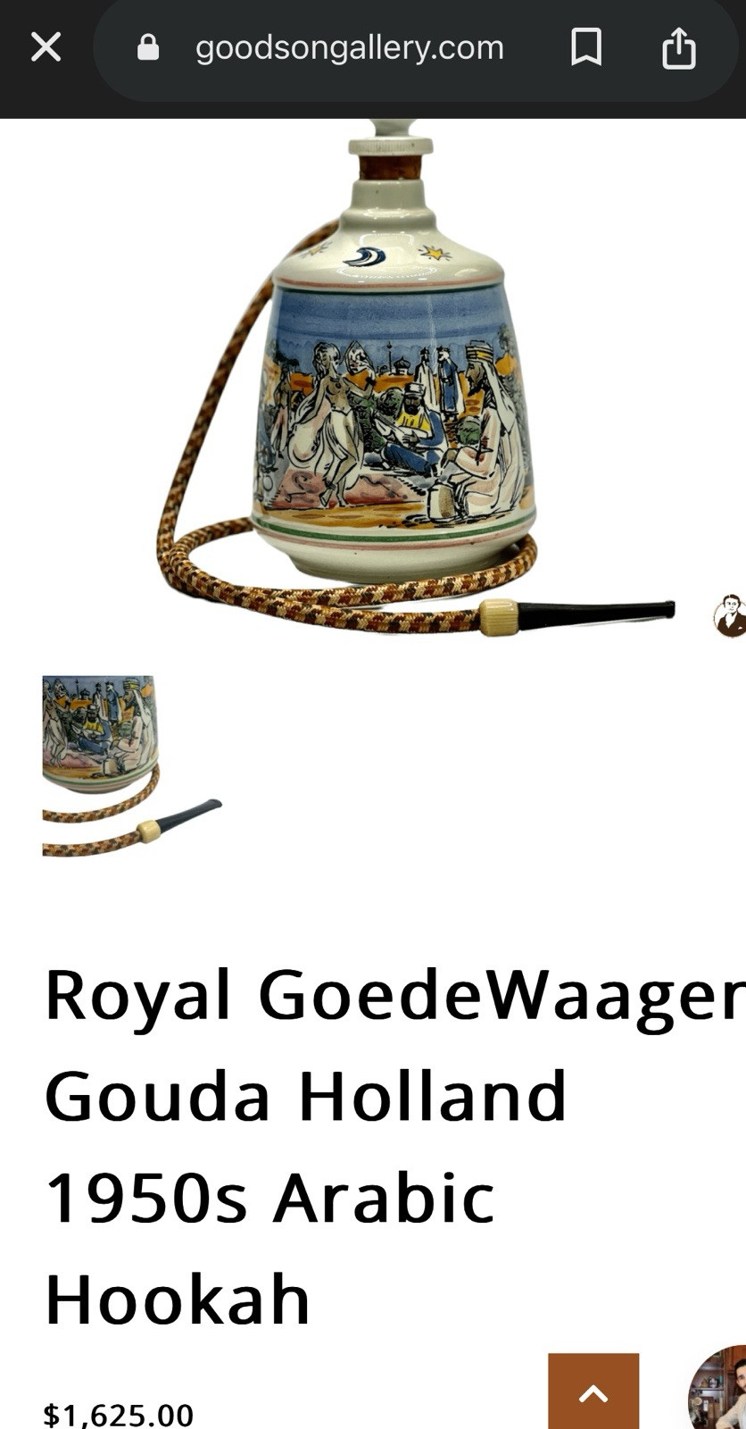 Rare Vintage Hookah Base- Royal Goedewaagen, 1950s