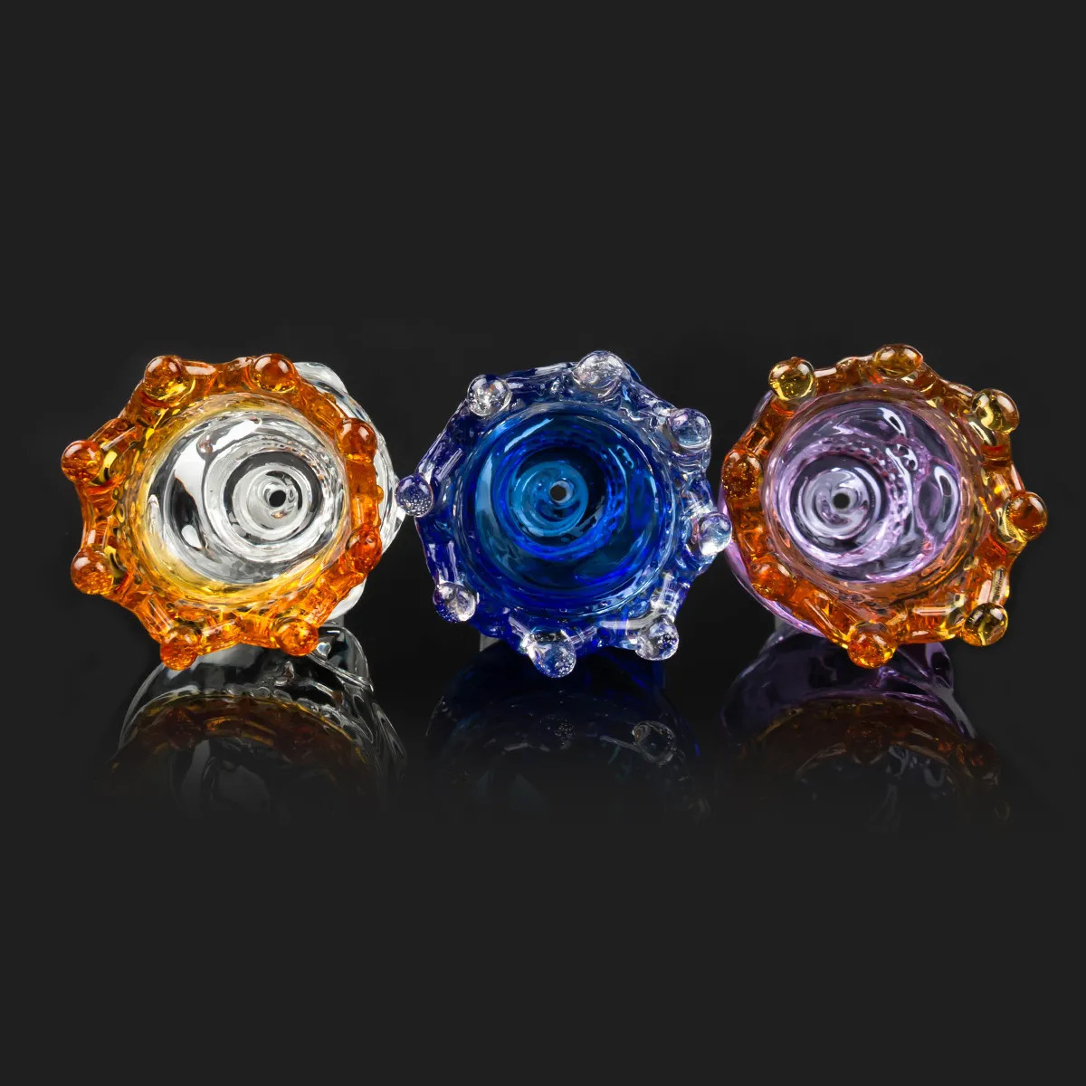 Thick Glass Bowl Slide 14mm male Thick Skull King in Crown Head for Water Bong