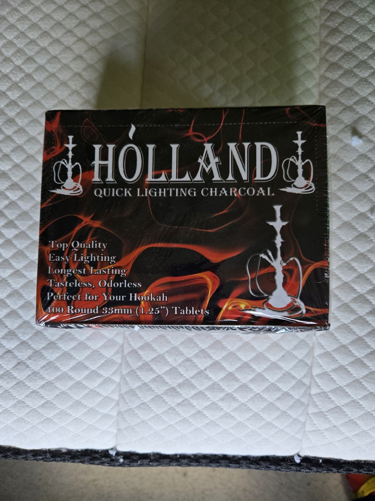 Holland Quick Light 33mm Hookah Charcoal Discs, 100ct with BONUS ITEM, see desc