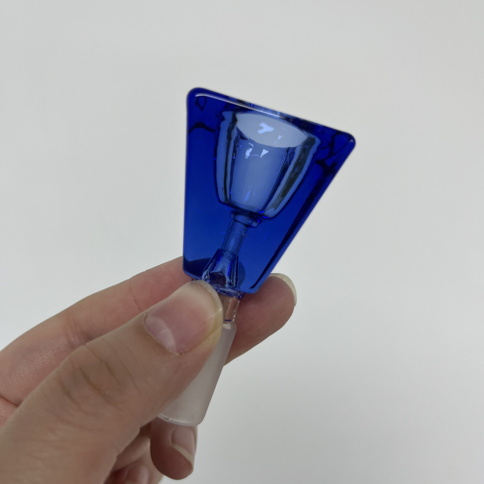 14MM Blue Male Trapezoid Glass Tobacco Smoking Hookah Bong Pipe Bowl Free Ship