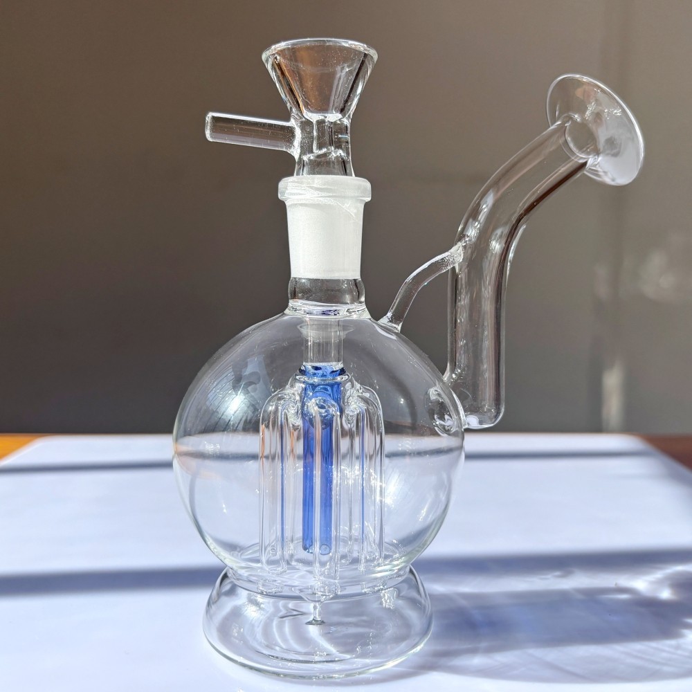 5&Prime; Glass Bong Bubbler Tree Arm Perc Round Ball Water Pipe w/14mm Tobacco Bowl
